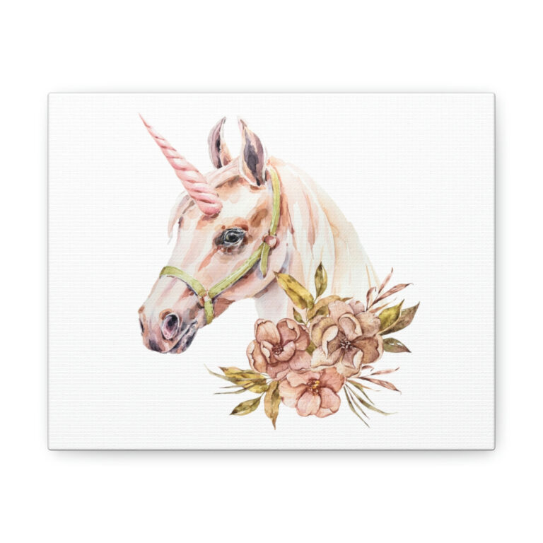 Floral Unicorn Canvas Gallery Wraps