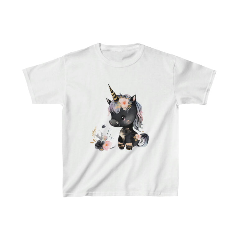 Black Unicorn Kids Shirt