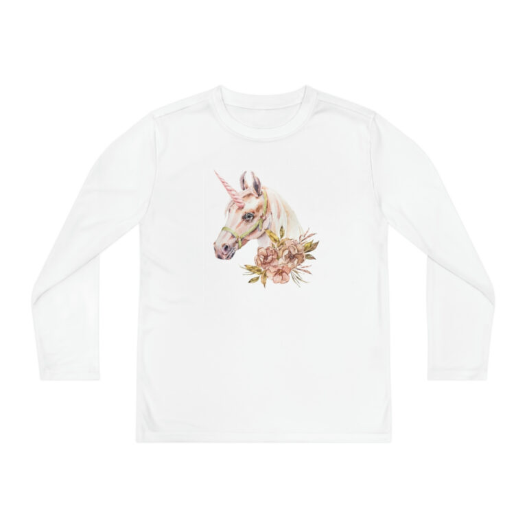 Floral Unicorn Youth Moisture-Wicking T Shirt