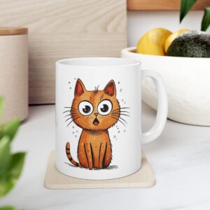 Funny Surprised Cat Mug