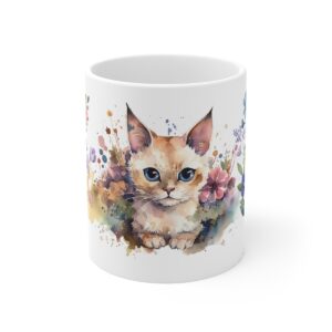 Watercolor Cat Ceramic Mug