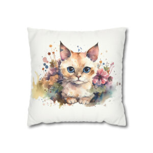 Cat Attitude Faux Suede Square Pillow Case