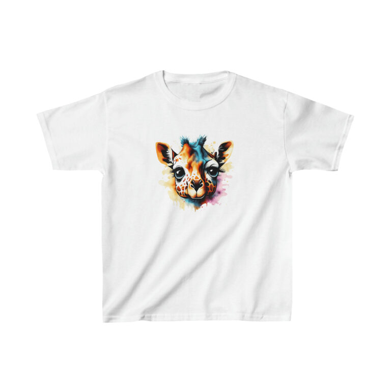 Giraffe Watercolor Cartoon Youth – Kids Heavy Cotton™ Tee